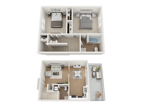 Floor plan for 2 beds, 1.5 baths, 1110 sqft